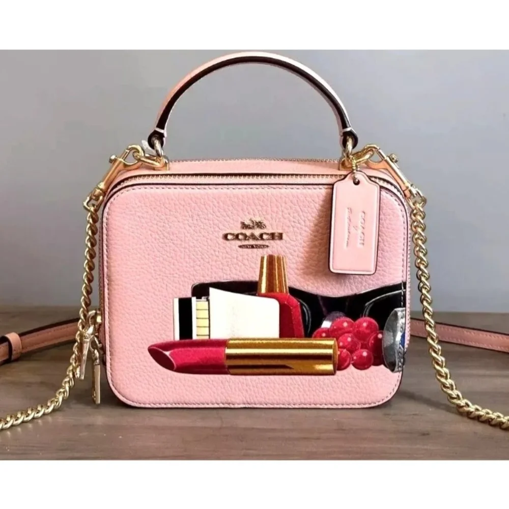 Nwt Limited Edition Coach X Tom Wesselmann Box Crossbody Pink - Picture 5 of 10